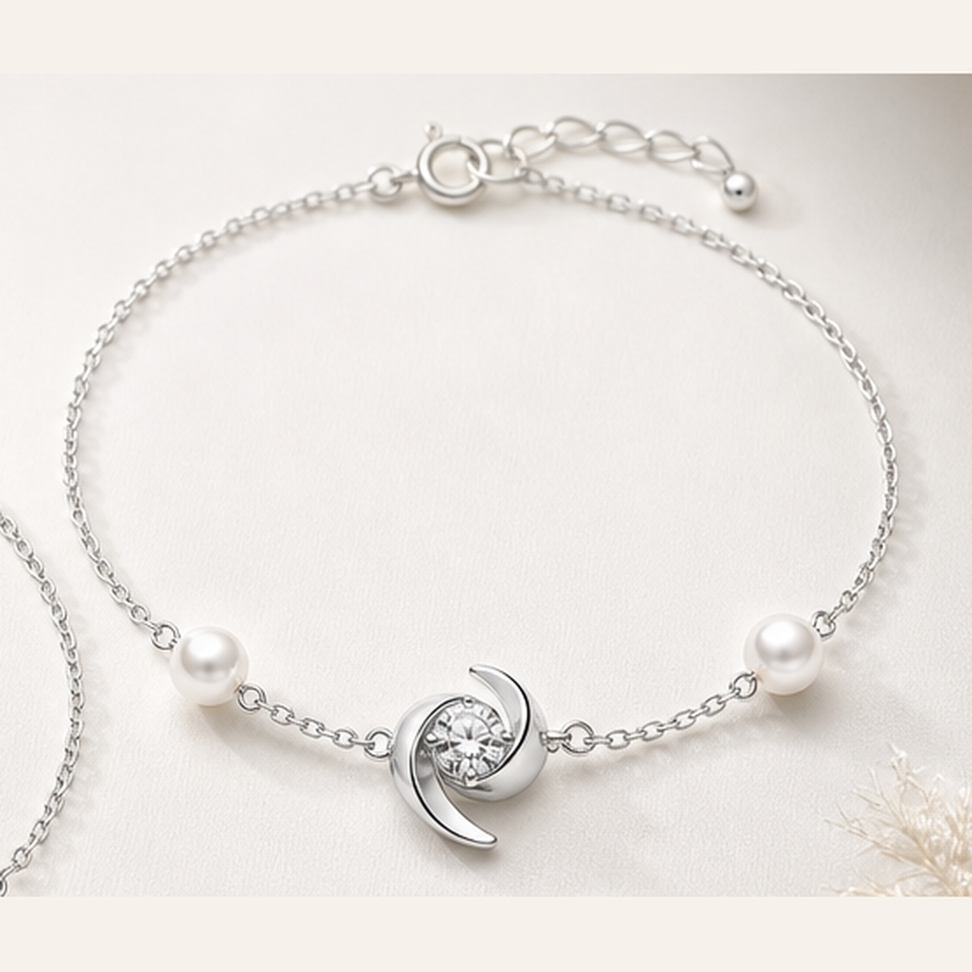 Celeste Moon Pearl Bracelet by Mavella & Co.