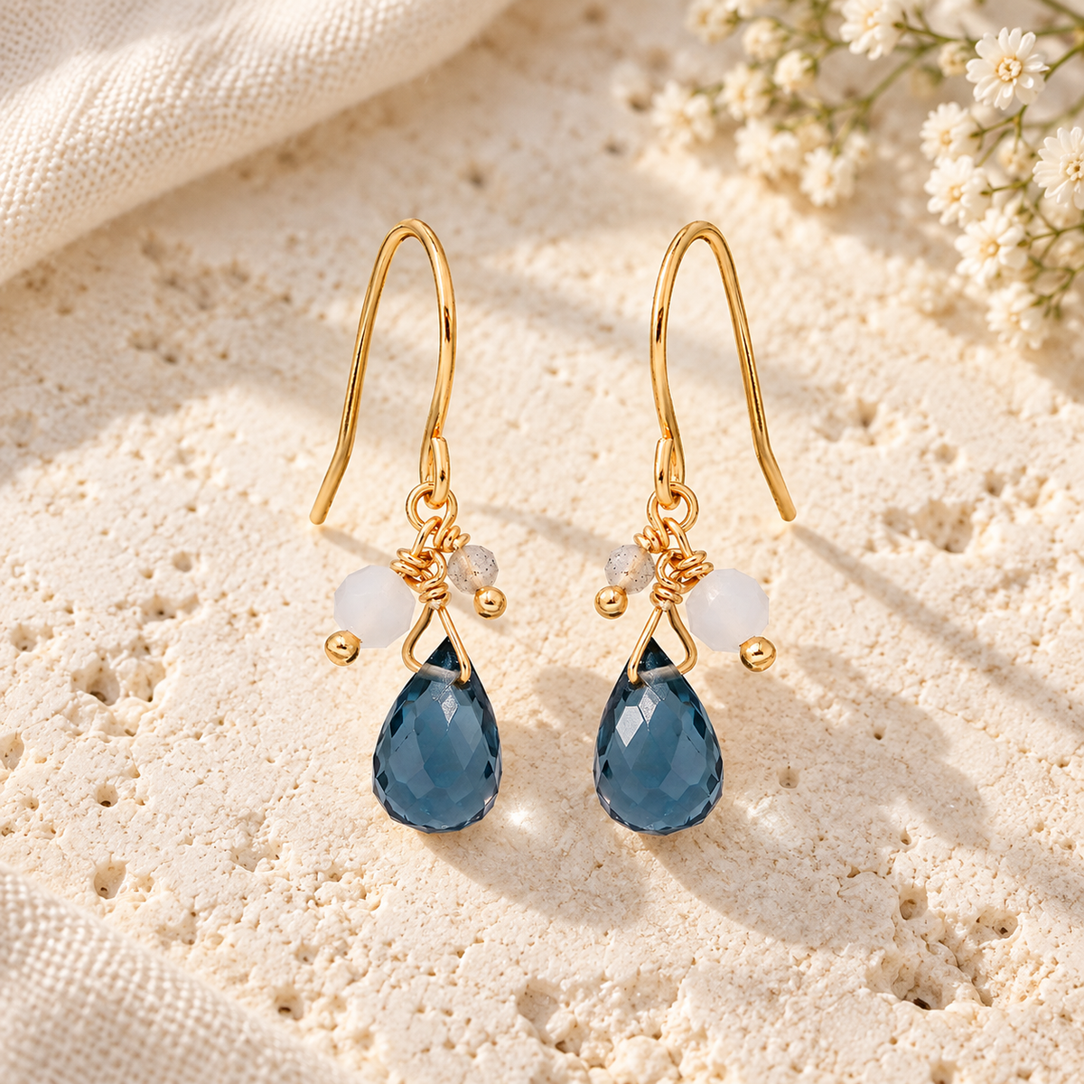 Blue Quartz Drop Earrings