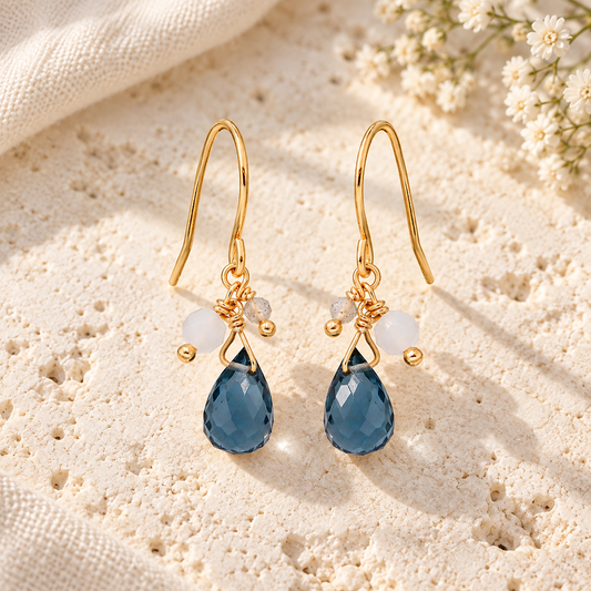 Blue Quartz Drop Earrings