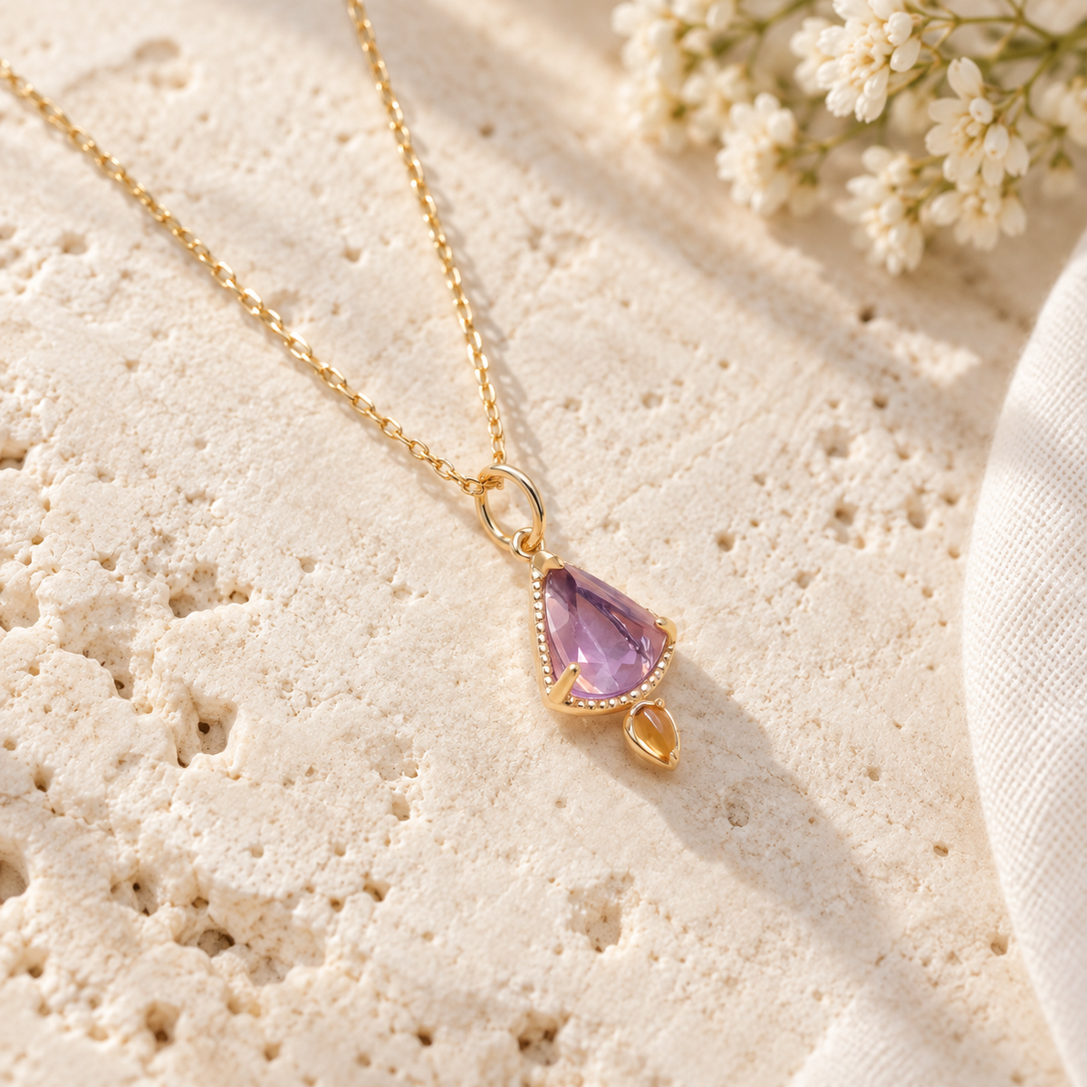 Amethyst Fan Pendant