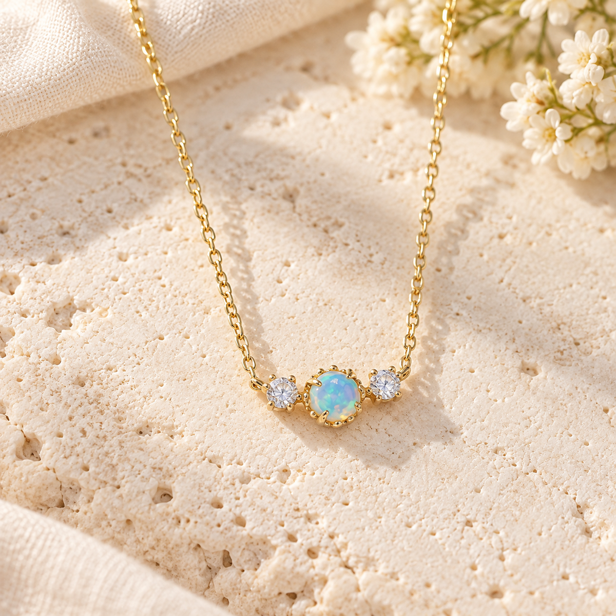Opal Trio Necklace