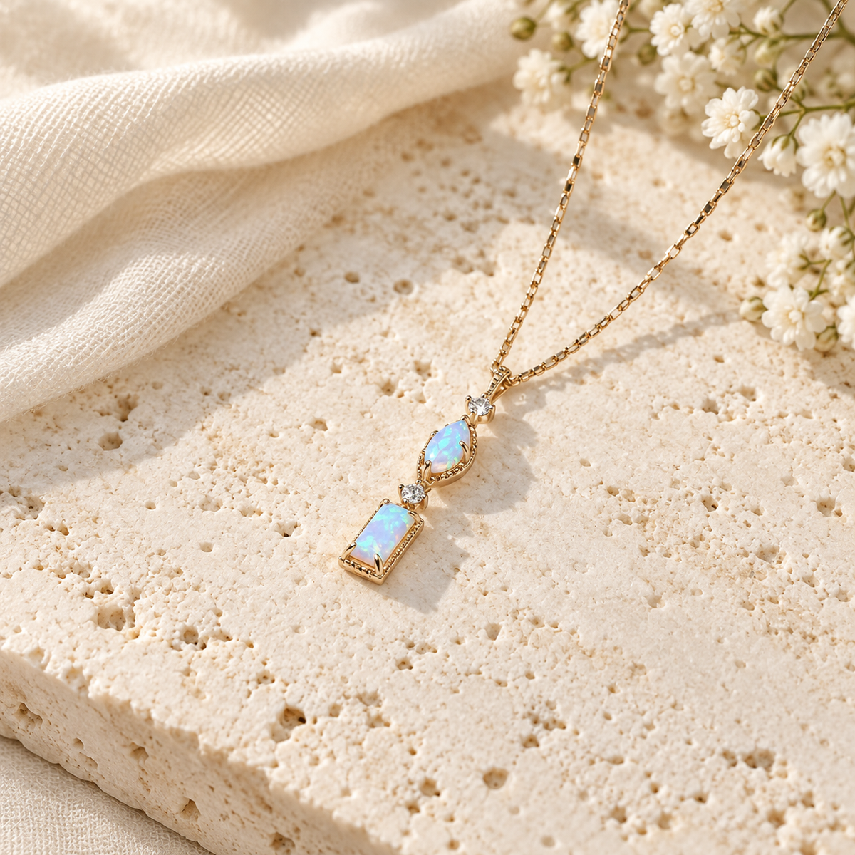 Opal Drop Necklace