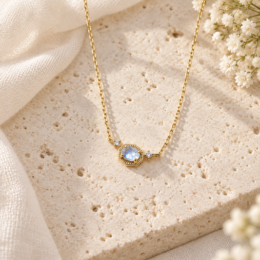 Moonstone Octagon Necklace
