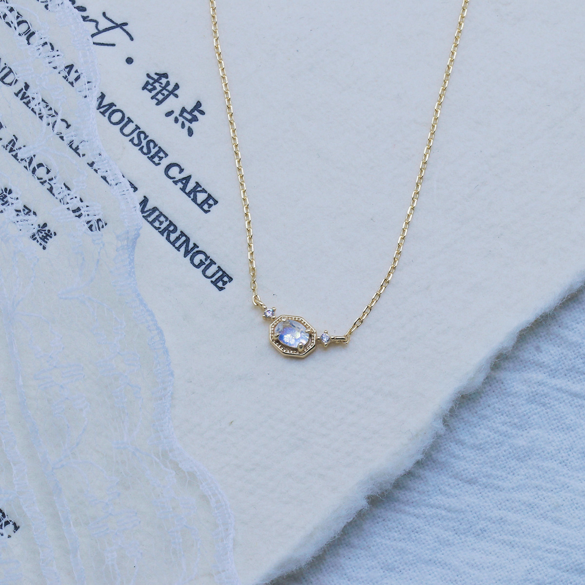Moonstone Octagon Necklace