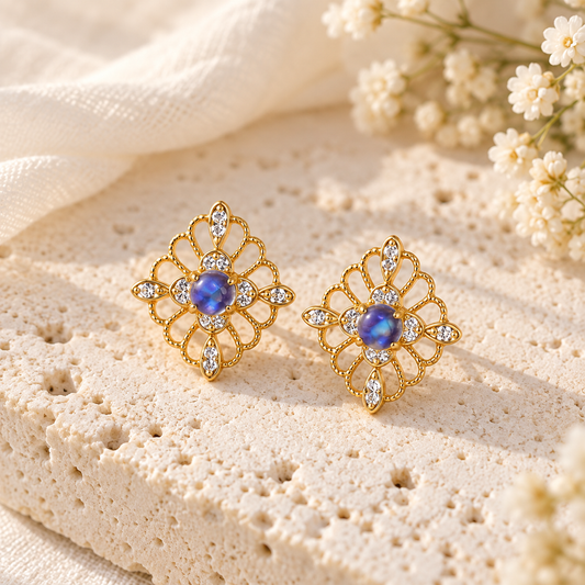 Moonstone Lattice Studs