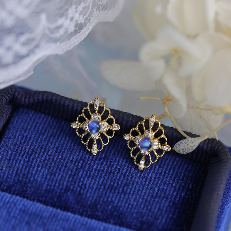 Moonstone Lattice Studs