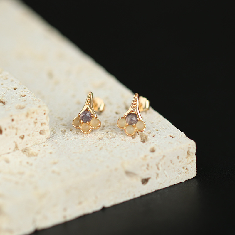 Amethyst Fan Studs