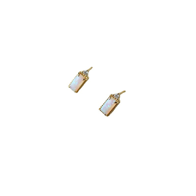 Opal Baguette Studs