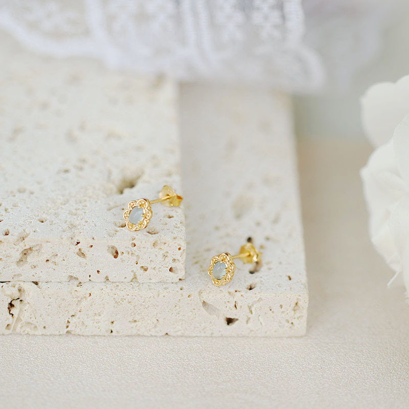 Larimar Mini Flower Studs