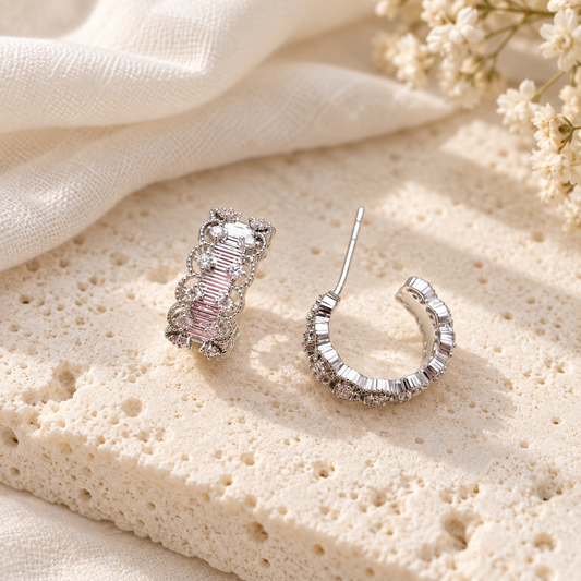 Scalloped Baguette Hoops
