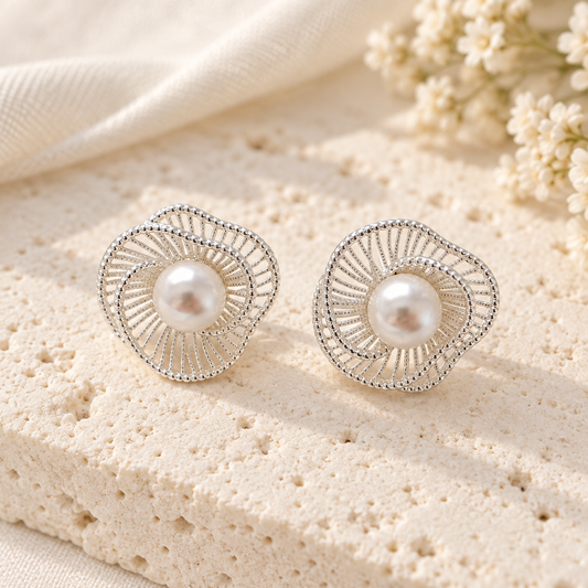 Pearl Ripple Studs