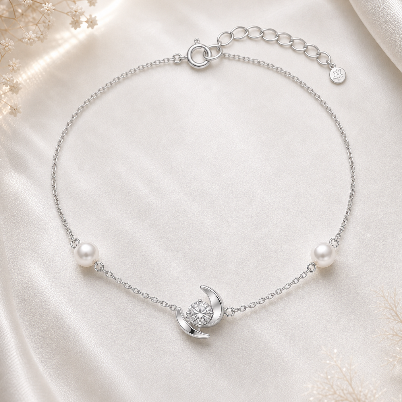 Celeste Moon Pearl Bracelet