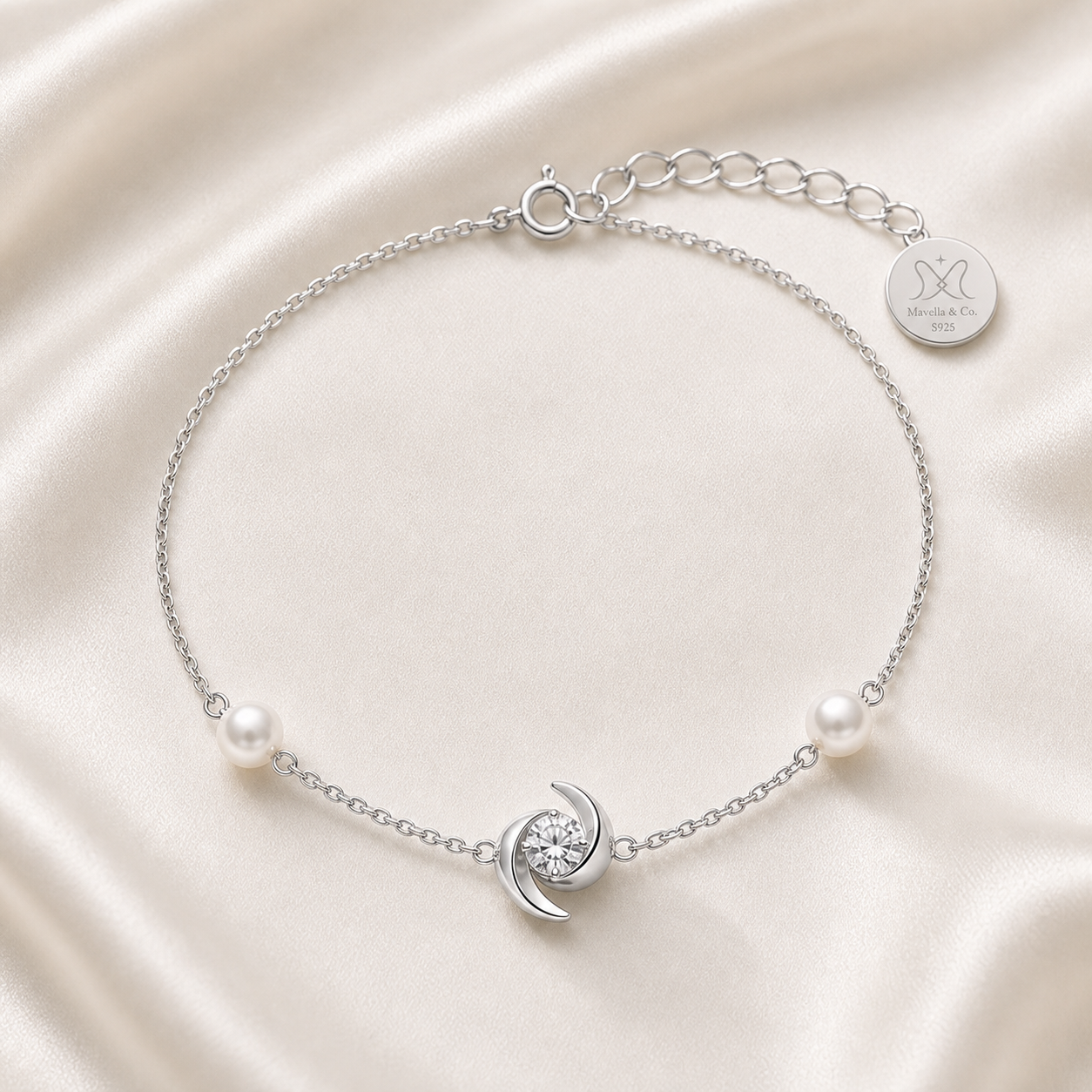 Mavella blue hour bracelet on cream background