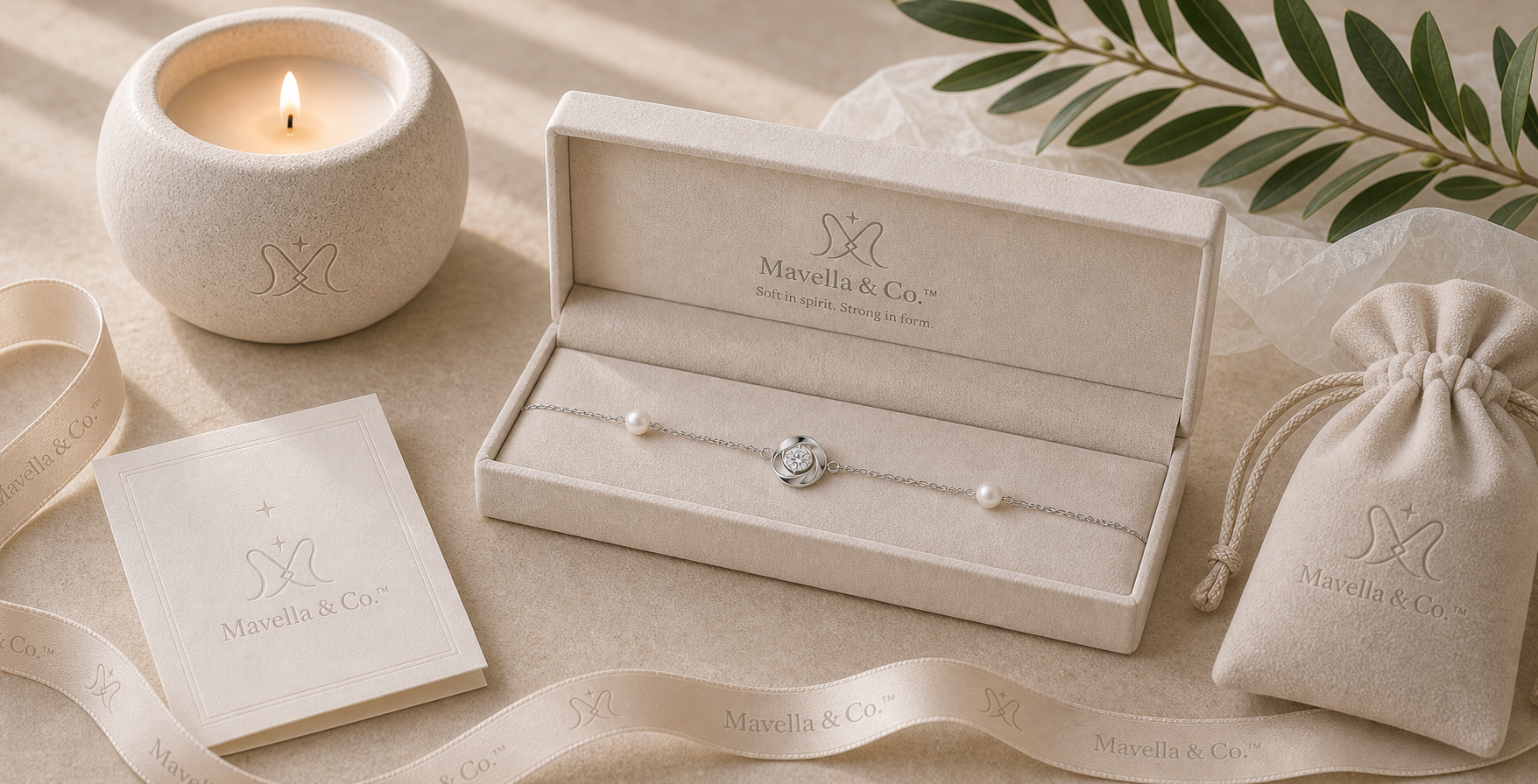 Mavella bracelet box and gift packaging
